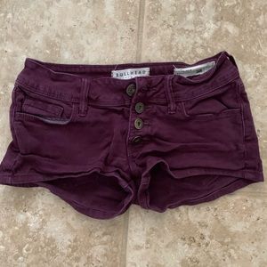bullhead purple short jean shorts
